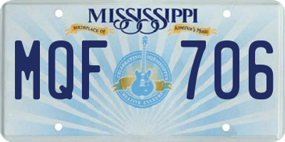 MS license plate MQF706
