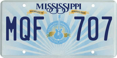 MS license plate MQF707