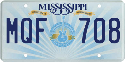 MS license plate MQF708