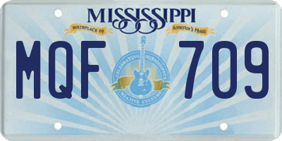 MS license plate MQF709