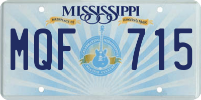 MS license plate MQF715