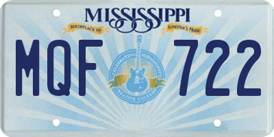 MS license plate MQF722