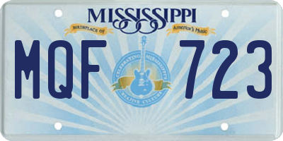 MS license plate MQF723