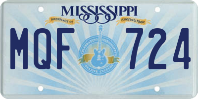 MS license plate MQF724