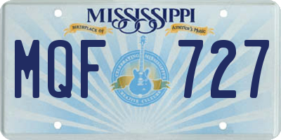 MS license plate MQF727