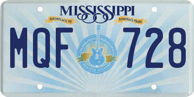 MS license plate MQF728