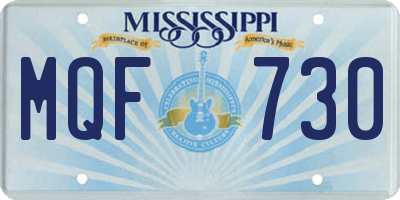 MS license plate MQF730