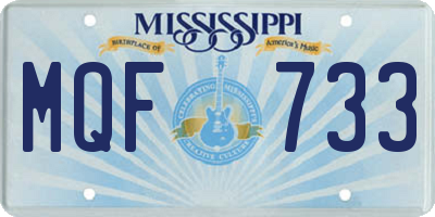 MS license plate MQF733