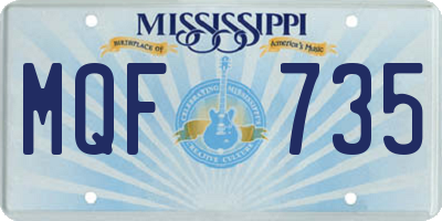 MS license plate MQF735
