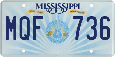 MS license plate MQF736