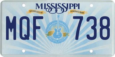 MS license plate MQF738