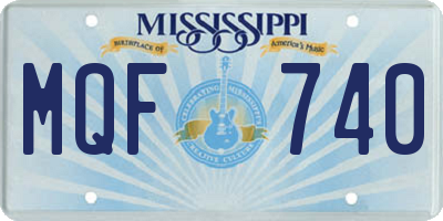 MS license plate MQF740