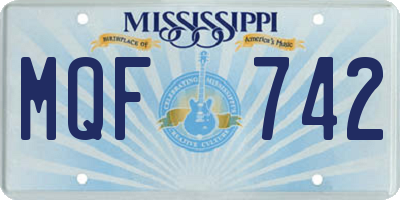 MS license plate MQF742
