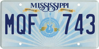 MS license plate MQF743