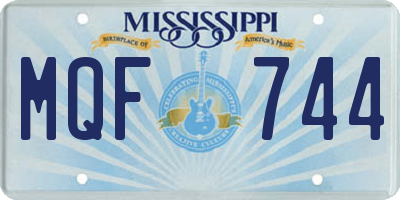 MS license plate MQF744