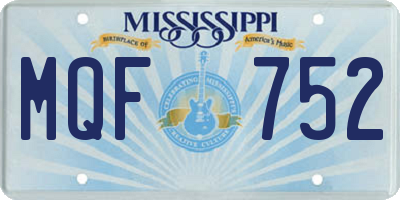 MS license plate MQF752