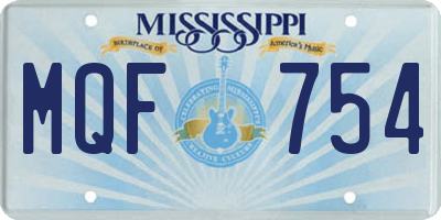 MS license plate MQF754
