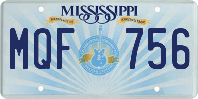 MS license plate MQF756