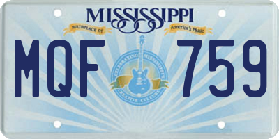 MS license plate MQF759
