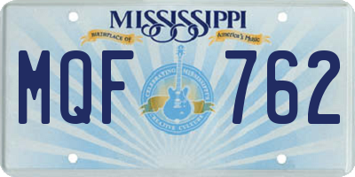 MS license plate MQF762