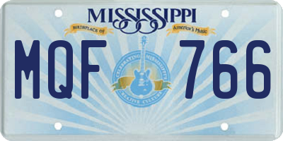 MS license plate MQF766