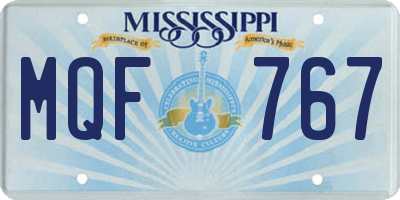 MS license plate MQF767