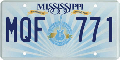 MS license plate MQF771