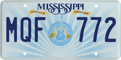 MS license plate MQF772