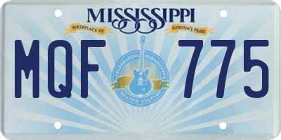 MS license plate MQF775