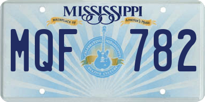 MS license plate MQF782
