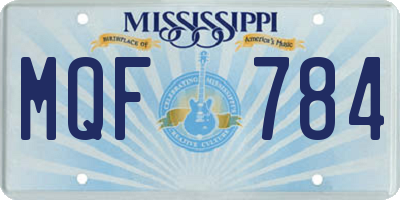 MS license plate MQF784