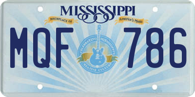 MS license plate MQF786