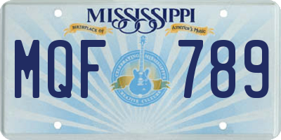 MS license plate MQF789