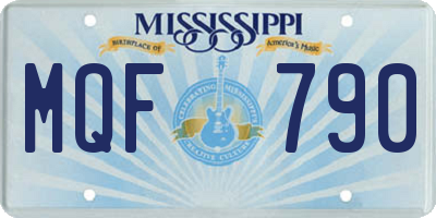 MS license plate MQF790