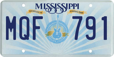 MS license plate MQF791