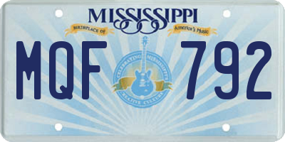MS license plate MQF792