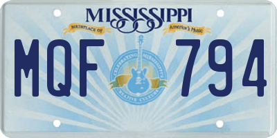 MS license plate MQF794