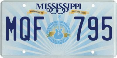 MS license plate MQF795