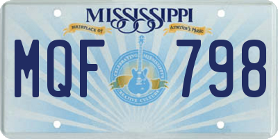 MS license plate MQF798