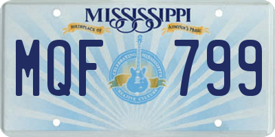 MS license plate MQF799