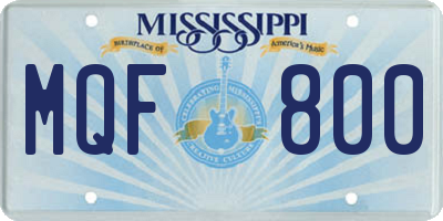 MS license plate MQF800