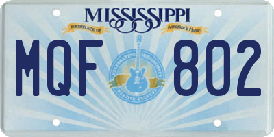 MS license plate MQF802