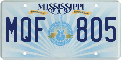 MS license plate MQF805