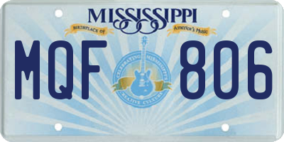 MS license plate MQF806