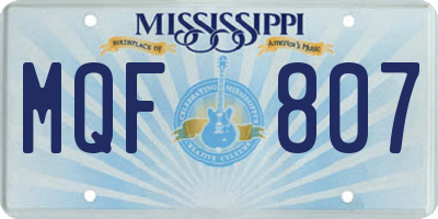 MS license plate MQF807