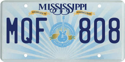MS license plate MQF808