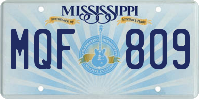 MS license plate MQF809