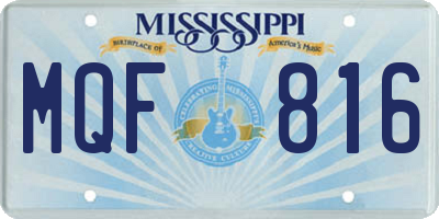 MS license plate MQF816