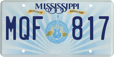 MS license plate MQF817
