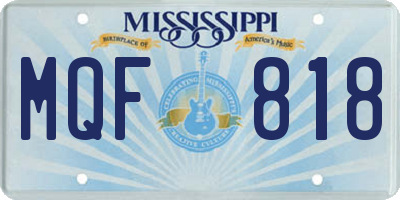 MS license plate MQF818